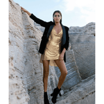Elysia Belted Dress Gold - Endless - UAE Rental and Resale for Women's Fashion