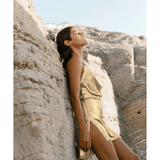 Elysia Belted Dress Gold - Endless - UAE Rental and Resale for Women's Fashion