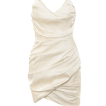 Emanuela Ivory Draped Ruched Mini Dress - Endless - UAE Rental and Resale for Women's Fashion
