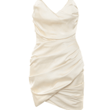 Emanuela Ivory Draped Ruched Mini Dress - Endless - UAE Rental and Resale for Women's Fashion