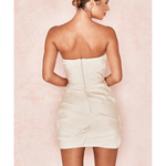 Emanuela Ivory Draped Ruched Mini Dress - Endless - UAE Rental and Resale for Women's Fashion