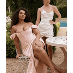 Emanuela Ivory Draped Ruched Mini Dress - Endless - UAE Rental and Resale for Women's Fashion
