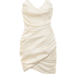 Emanuela Ivory Draped Ruched Mini Dress - Endless - UAE Rental and Resale for Women's Fashion