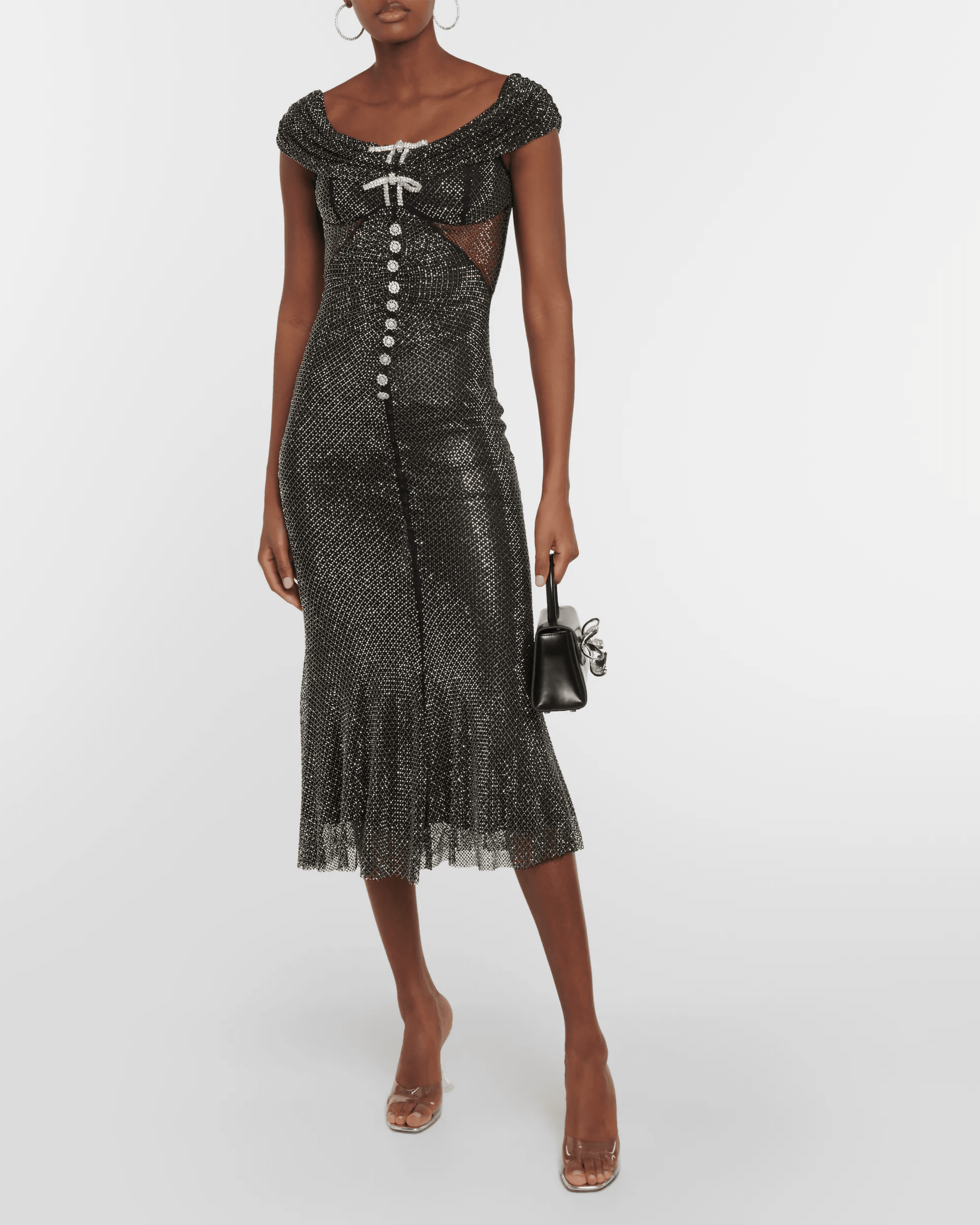 Embellished Metallic Midi Dress - Endless - UAE Rental and Resale for Women's Fashion