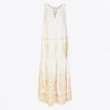 Embroidered Sleeveless Feather Dress White/Gold - Endless - UAE Rental and Resale for Women's Fashion