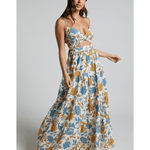 Emerita Linen Blend Sweetheart Twist Front Tie Back Midi Dress - Endless - UAE Rental and Resale for Women's Fashion