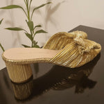 Emilia Pleated Knot Mules in Gold - Endless - UAE Rental and Resale for Women's Fashion