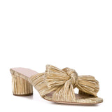 Emilia Pleated Knot Mules in Gold - Endless - UAE Rental and Resale for Women's Fashion