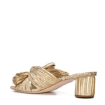 Emilia Pleated Knot Mules in Gold - Endless - UAE Rental and Resale for Women's Fashion