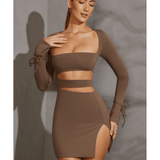 Enya Long Sleeve Cut Out Mini Dress - Endless - UAE Rental and Resale for Women's Fashion