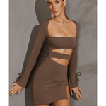 Enya Long Sleeve Cut Out Mini Dress - Endless - UAE Rental and Resale for Women's Fashion