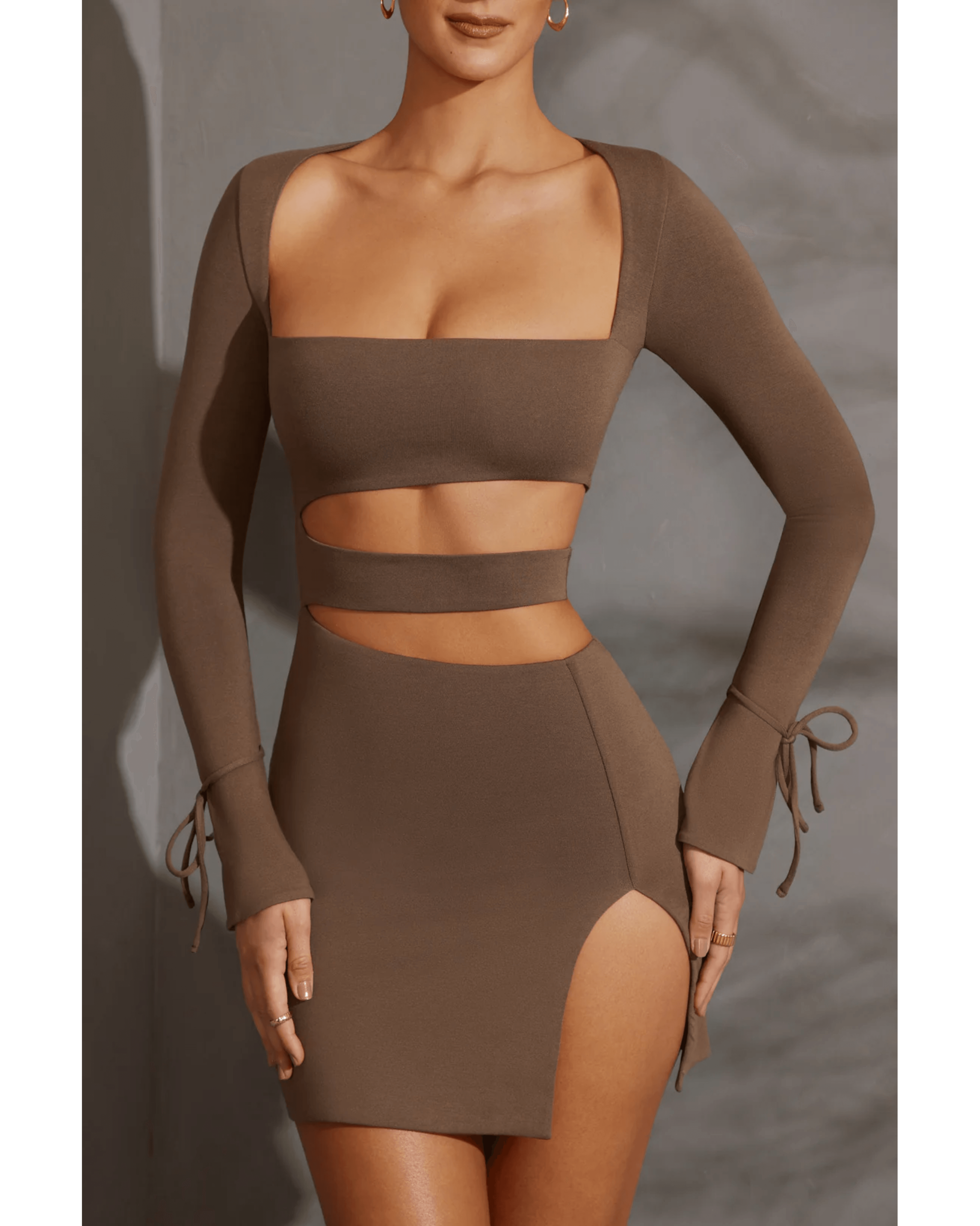 Enya Long Sleeve Cut Out Mini Dress - Endless - UAE Rental and Resale for Women's Fashion