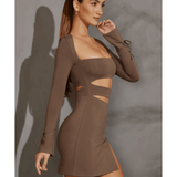 Enya Long Sleeve Cut Out Mini Dress - Endless - UAE Rental and Resale for Women's Fashion