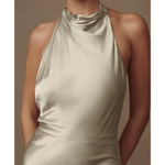 Esther Iridescent Satin Cowl Maxi Dress - Endless - UAE Rental and Resale for Women's Fashion