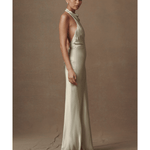 Esther Iridescent Satin Cowl Maxi Dress - Endless - UAE Rental and Resale for Women's Fashion