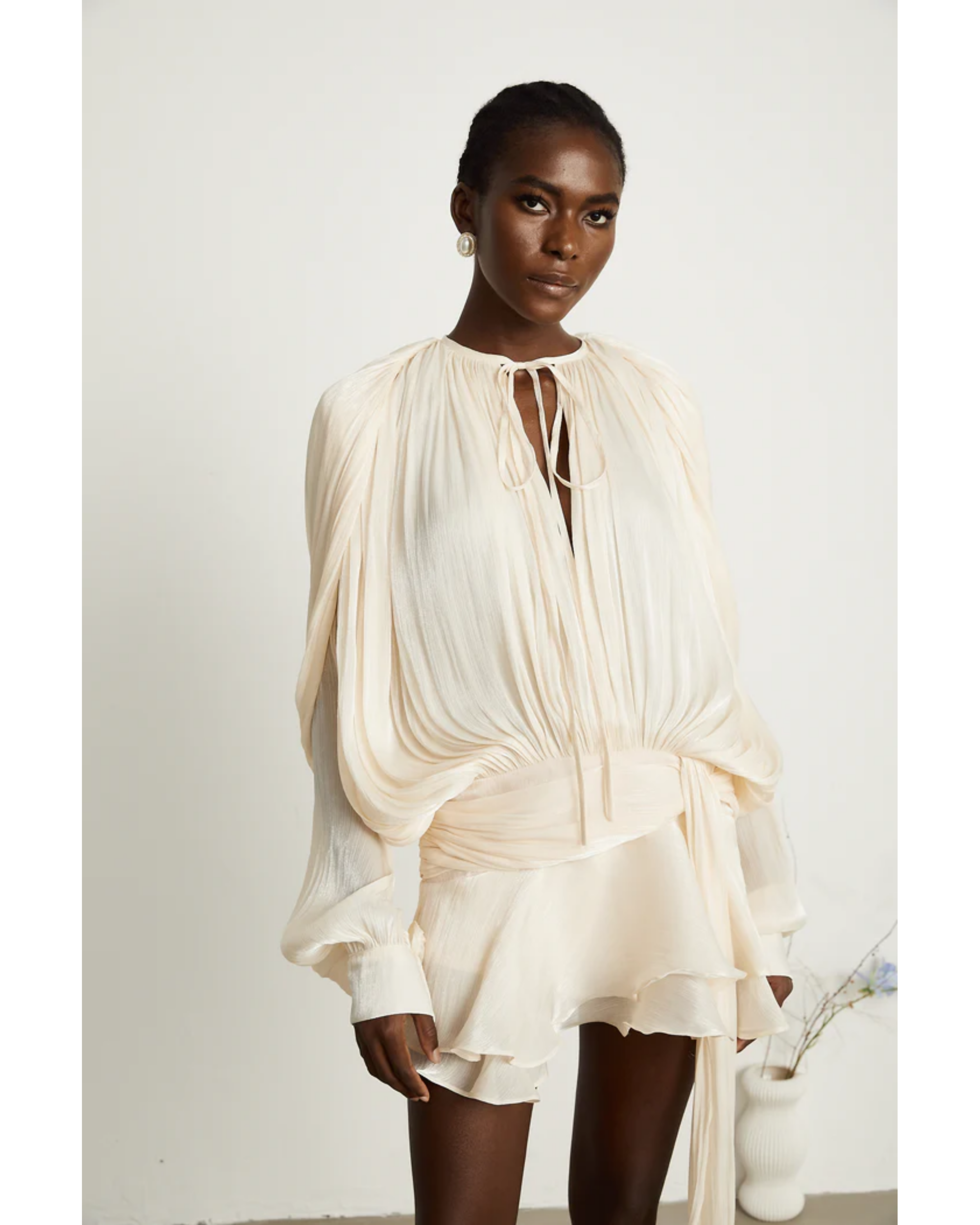 Eugénie Fully-pleated Ruffled Mini Dress - Endless - UAE Rental and Resale for Women's Fashion
