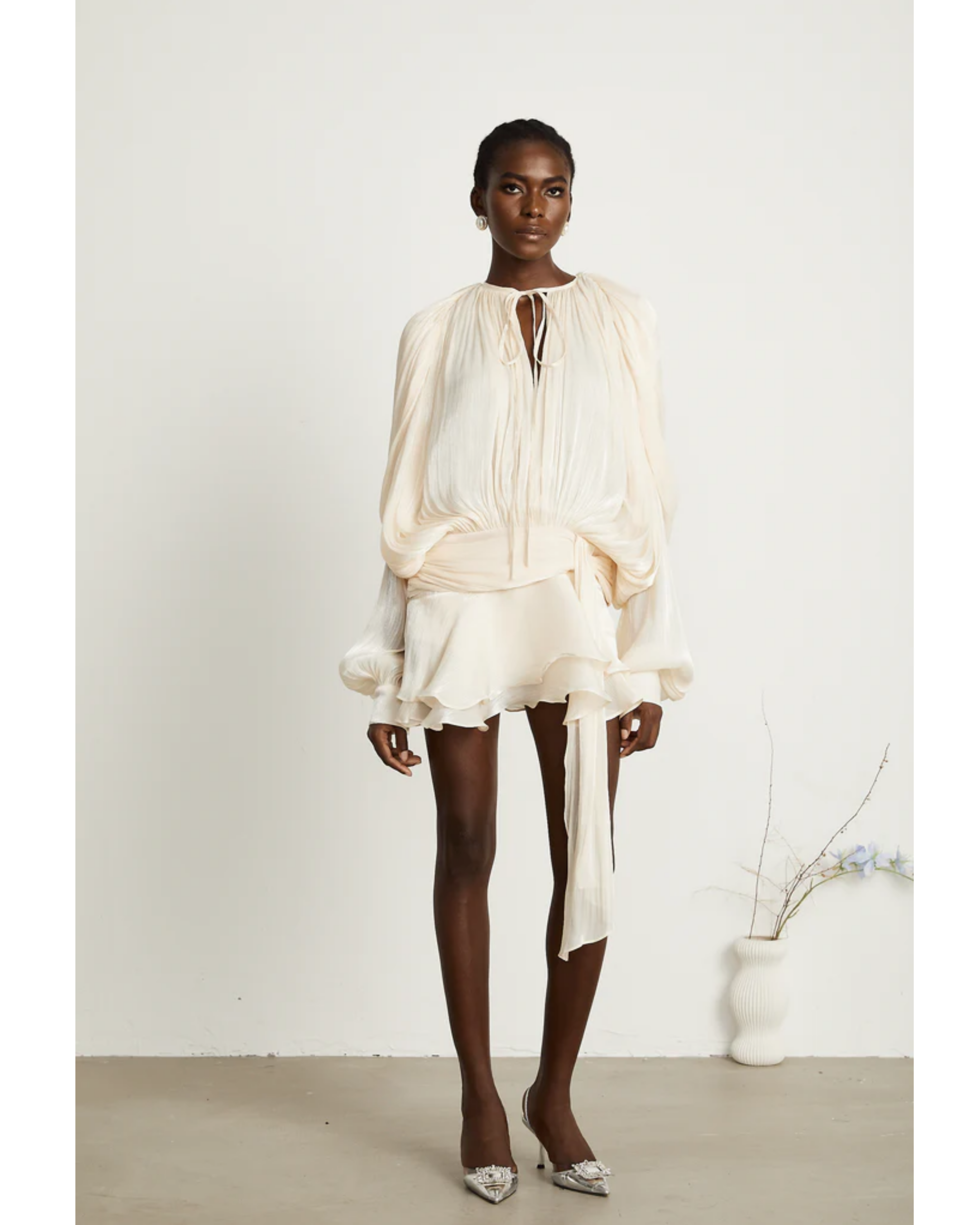 Eugénie Fully-pleated Ruffled Mini Dress - Endless - UAE Rental and Resale for Women's Fashion