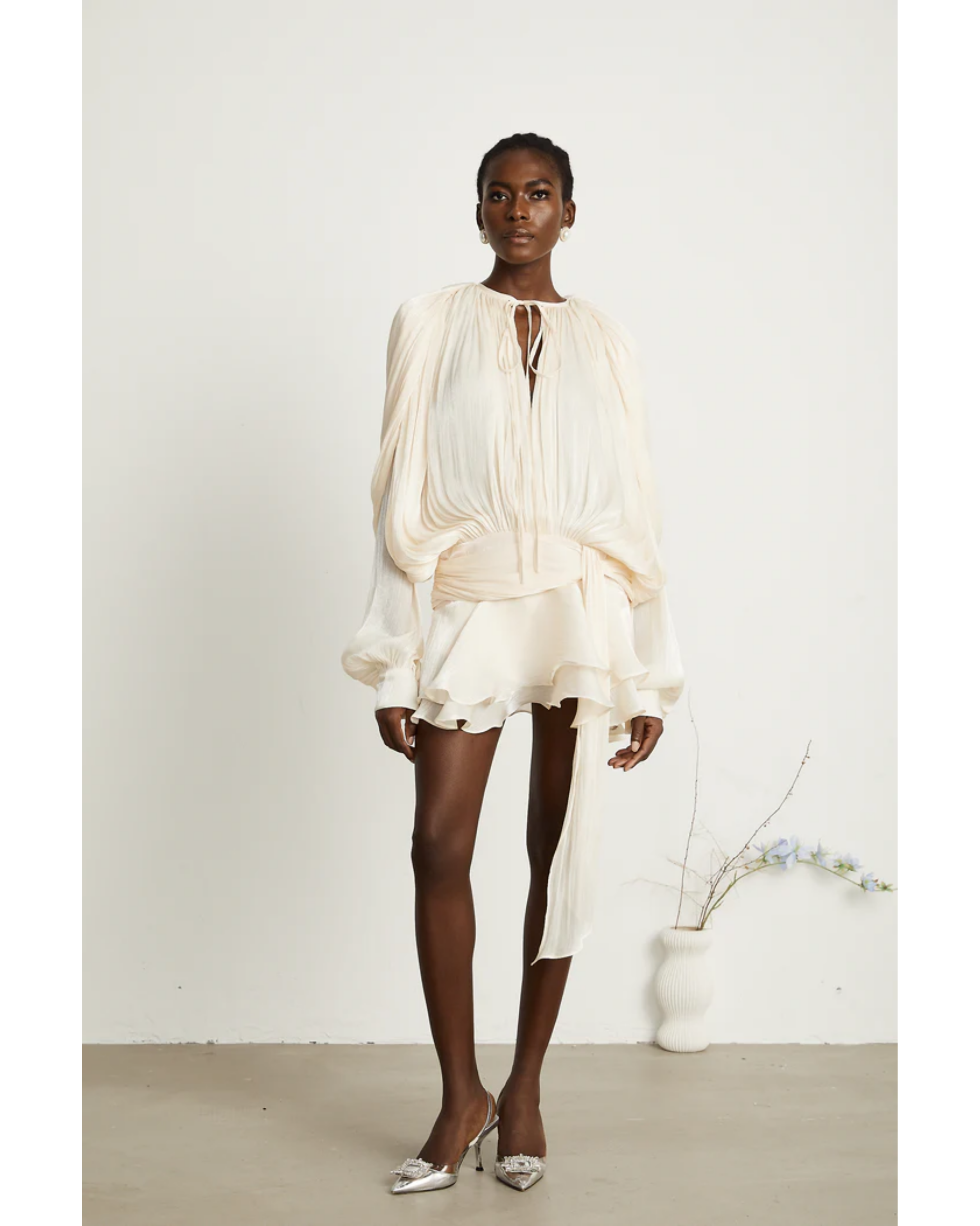 Eugénie Fully-pleated Ruffled Mini Dress - Endless - UAE Rental and Resale for Women's Fashion