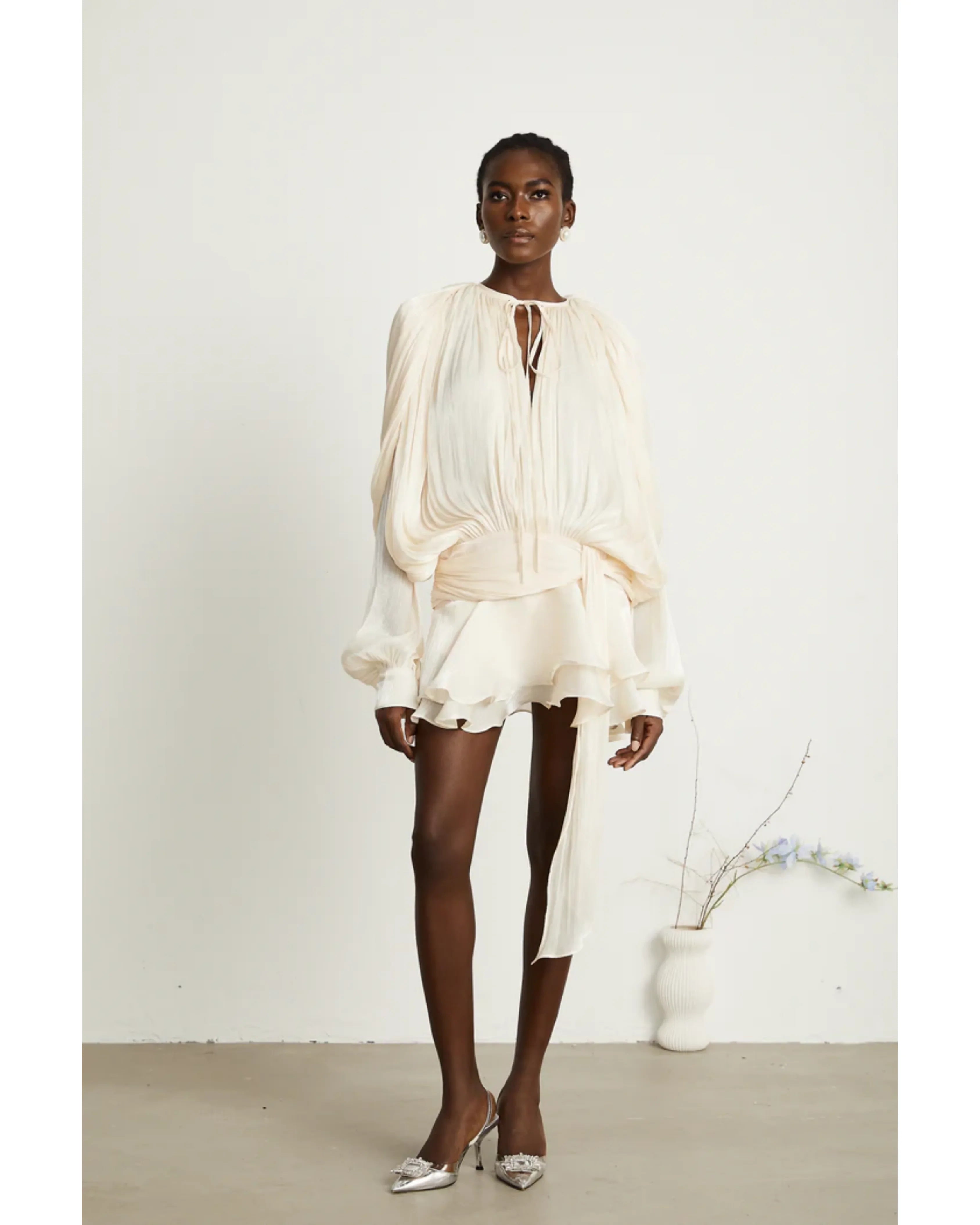 Eugénie Fully-pleated Ruffled Mini Dress - Endless - UAE Rental and Resale for Women's Fashion