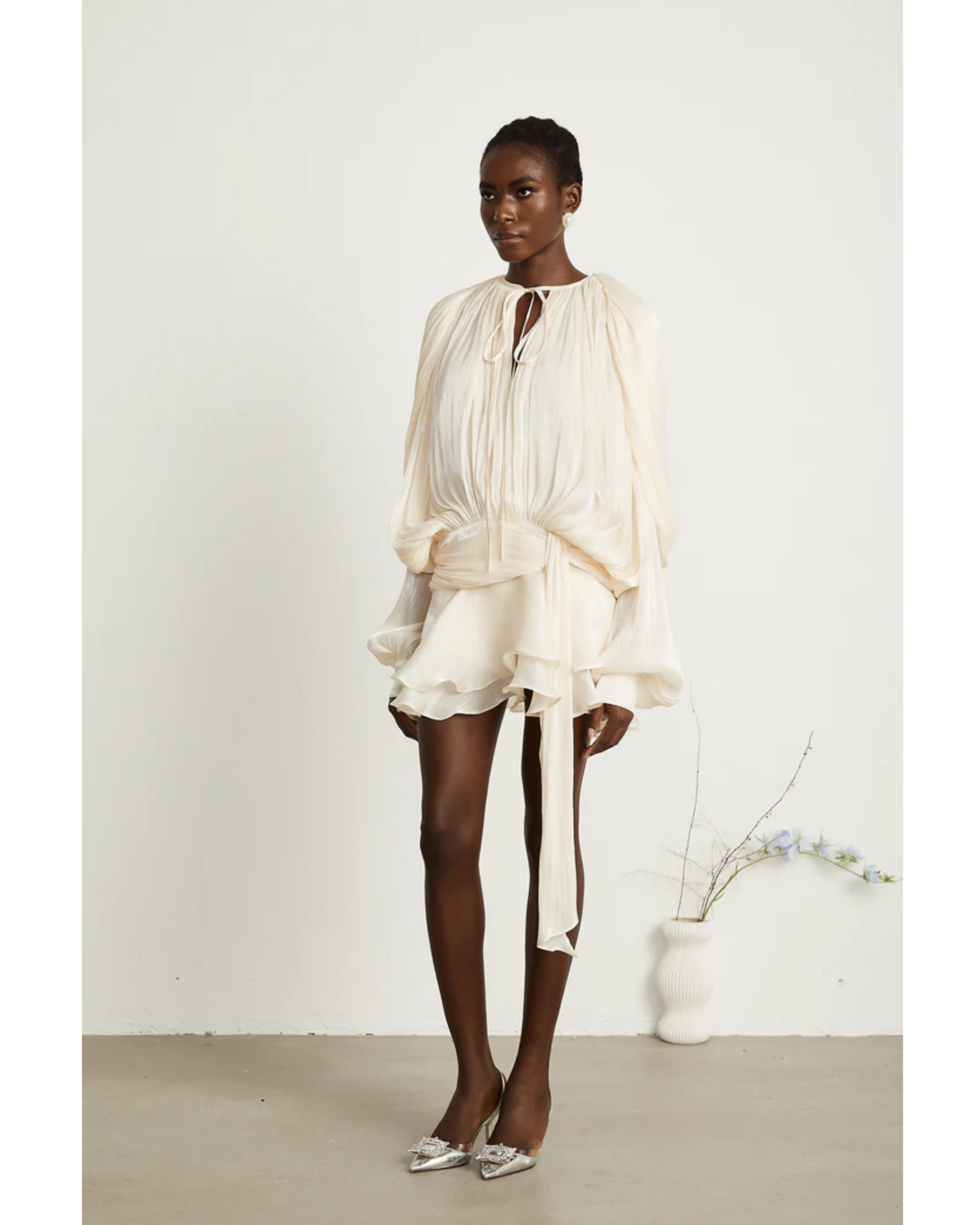 Eugénie Fully-pleated Ruffled Mini Dress - Endless - UAE Rental and Resale for Women's Fashion
