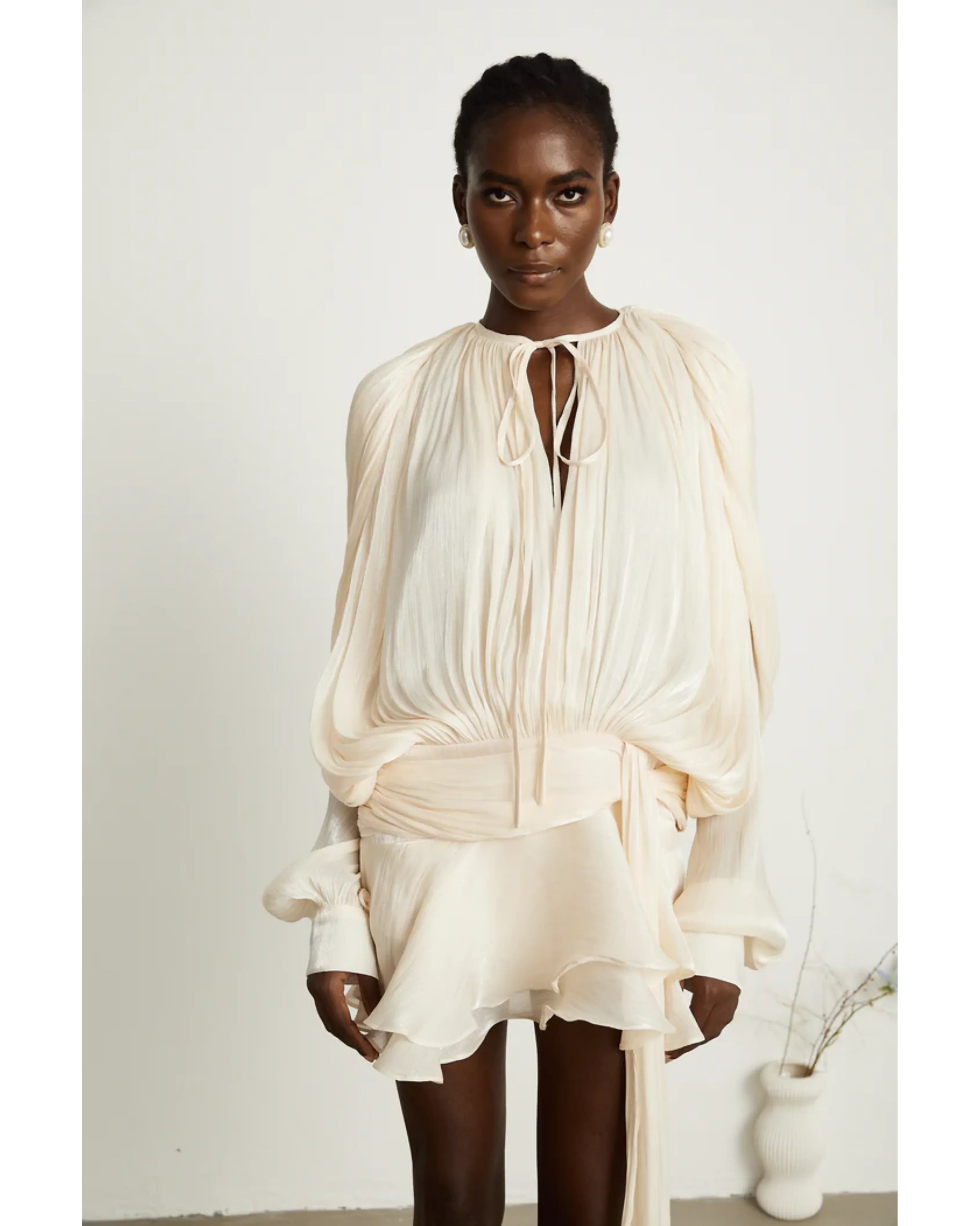 Eugénie Fully-pleated Ruffled Mini Dress - Endless - UAE Rental and Resale for Women's Fashion