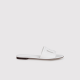 Dg White Leather Sandals