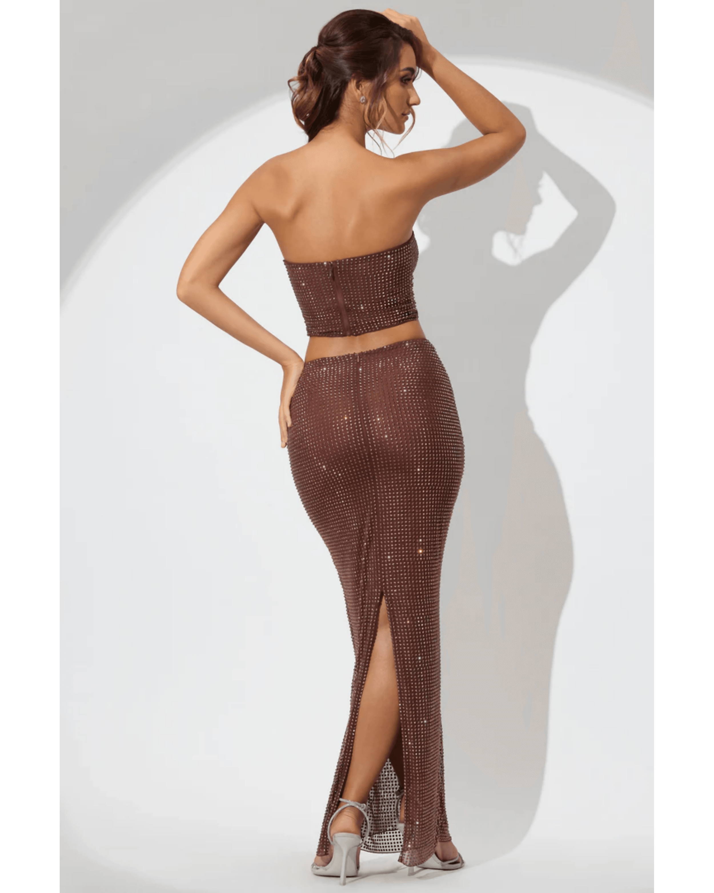 Fausta Embellished Mid Rise Co-ord Set - Endless - UAE Rental and Resale for Women's Fashion