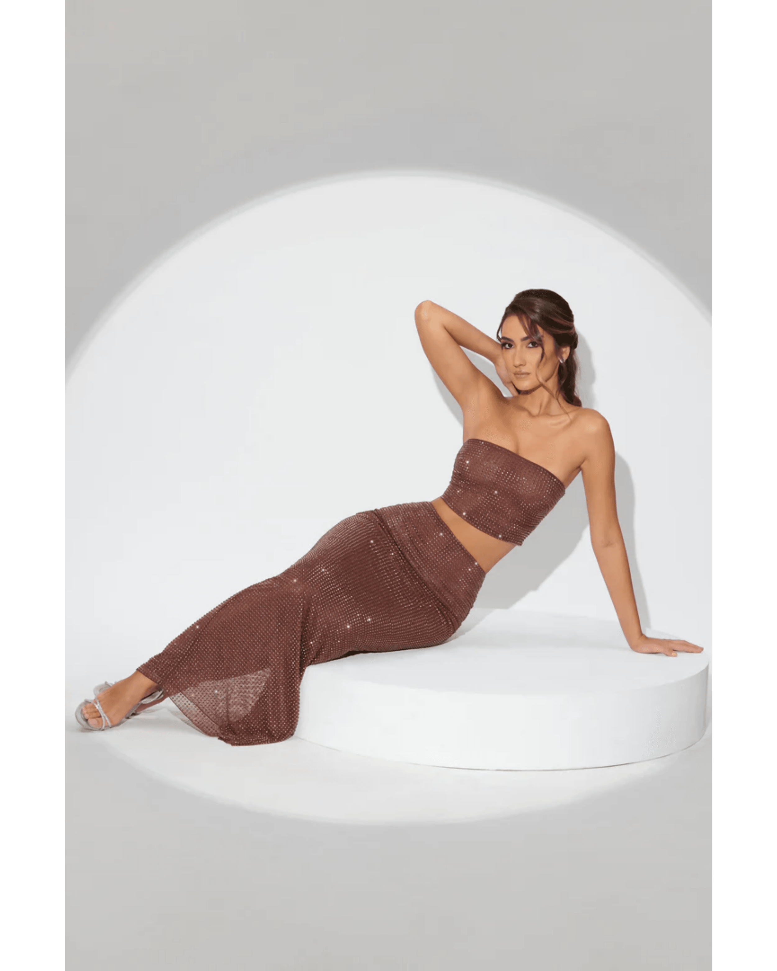 Fausta Embellished Mid Rise Co-ord Set - Endless - UAE Rental and Resale for Women's Fashion