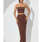Fausta Embellished Mid Rise Co-ord Set - Endless - UAE Rental and Resale for Women's Fashion