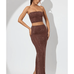 Fausta Embellished Mid Rise Co-ord Set - Endless - UAE Rental and Resale for Women's Fashion