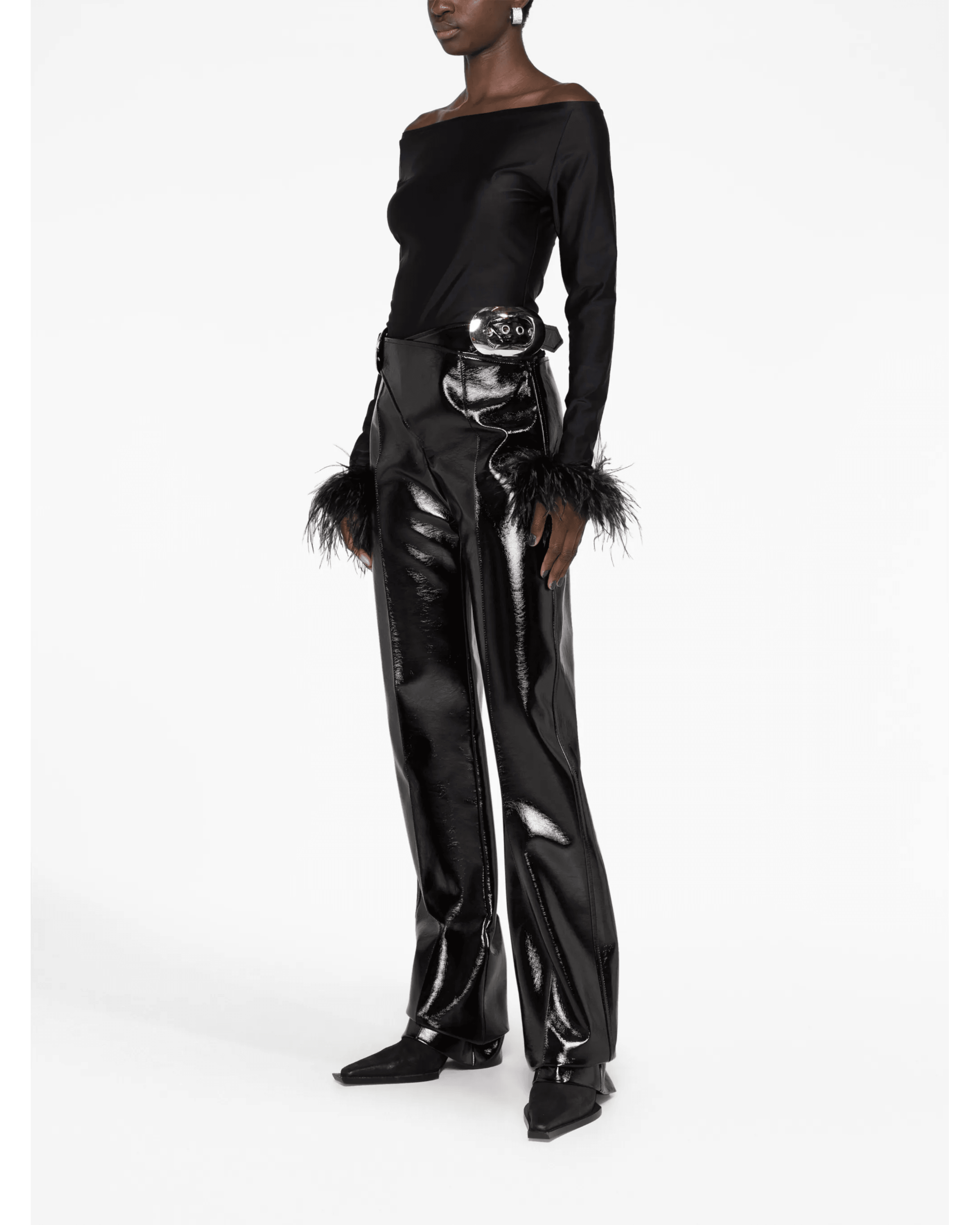 Feather-cuffs Long Sleeve Top - Endless - UAE Rental and Resale for Women's Fashion