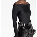 Feather-cuffs Long Sleeve Top - Endless - UAE Rental and Resale for Women's Fashion