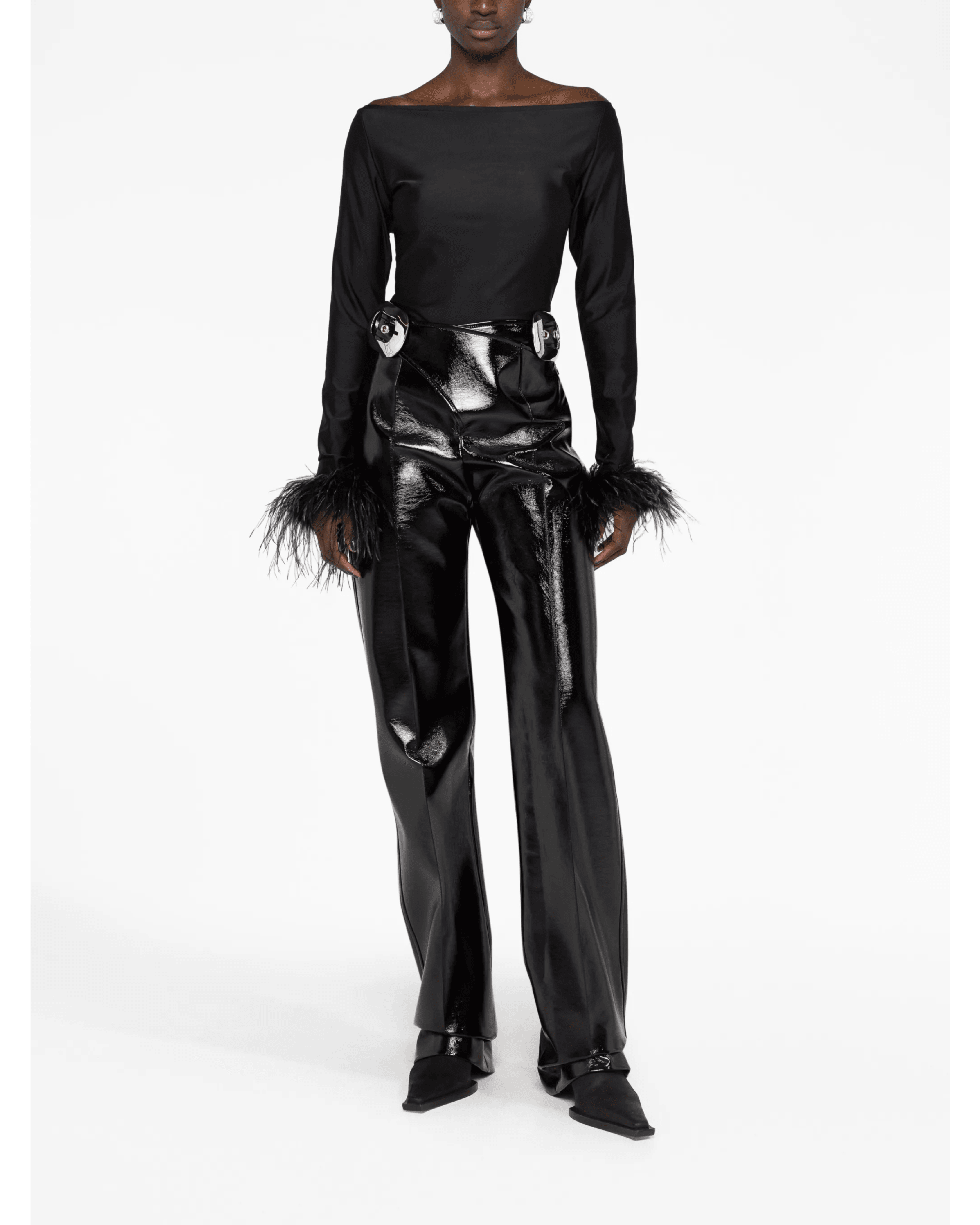 Feather-cuffs Long Sleeve Top - Endless - UAE Rental and Resale for Women's Fashion