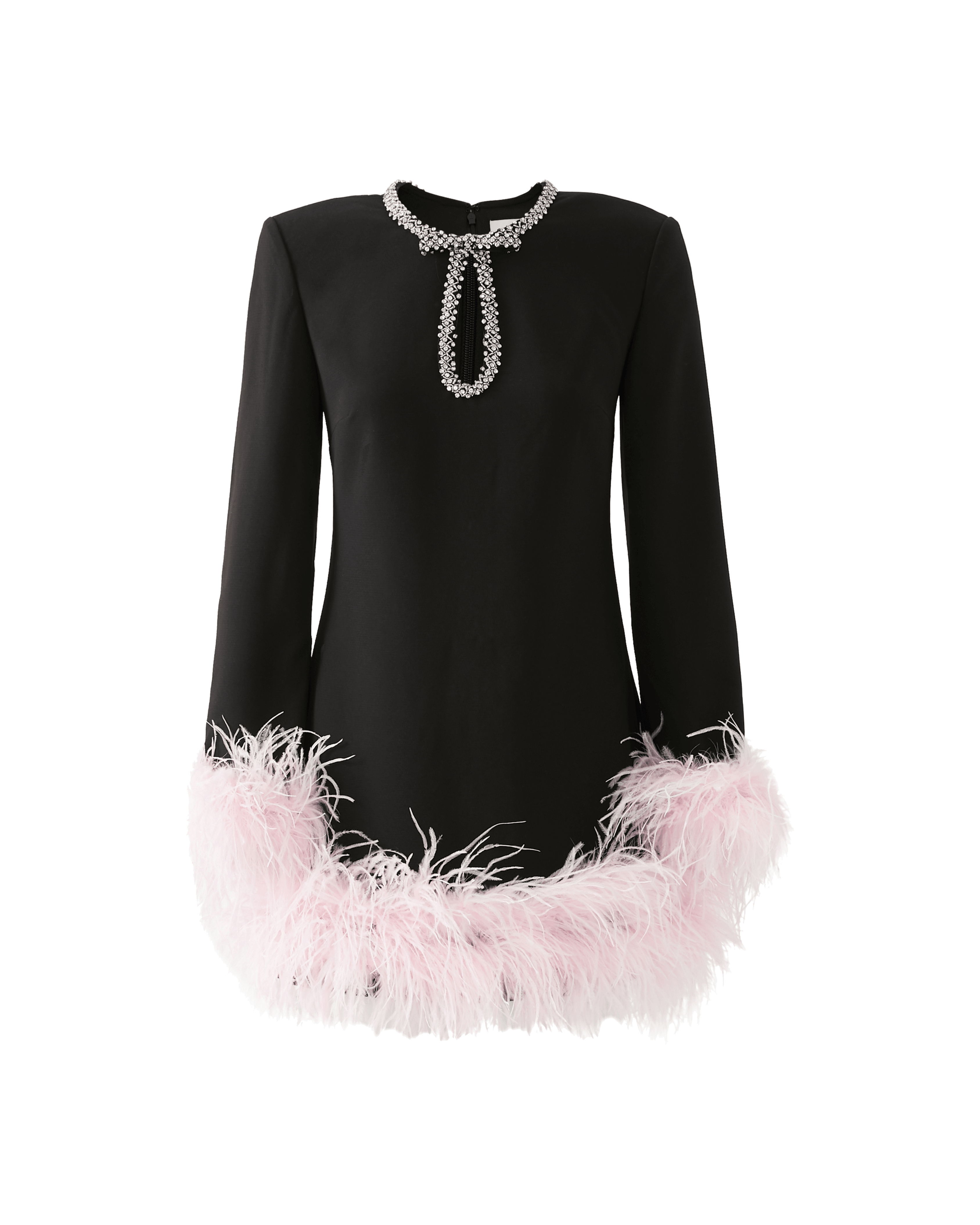 Feather-trimmed Mini Dress in Crepe - Endless - UAE Rental and Resale for Women's Fashion