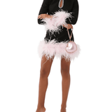Feather-trimmed Mini Dress in Crepe - Endless - UAE Rental and Resale for Women's Fashion
