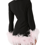 Feather-trimmed Mini Dress in Crepe - Endless - UAE Rental and Resale for Women's Fashion