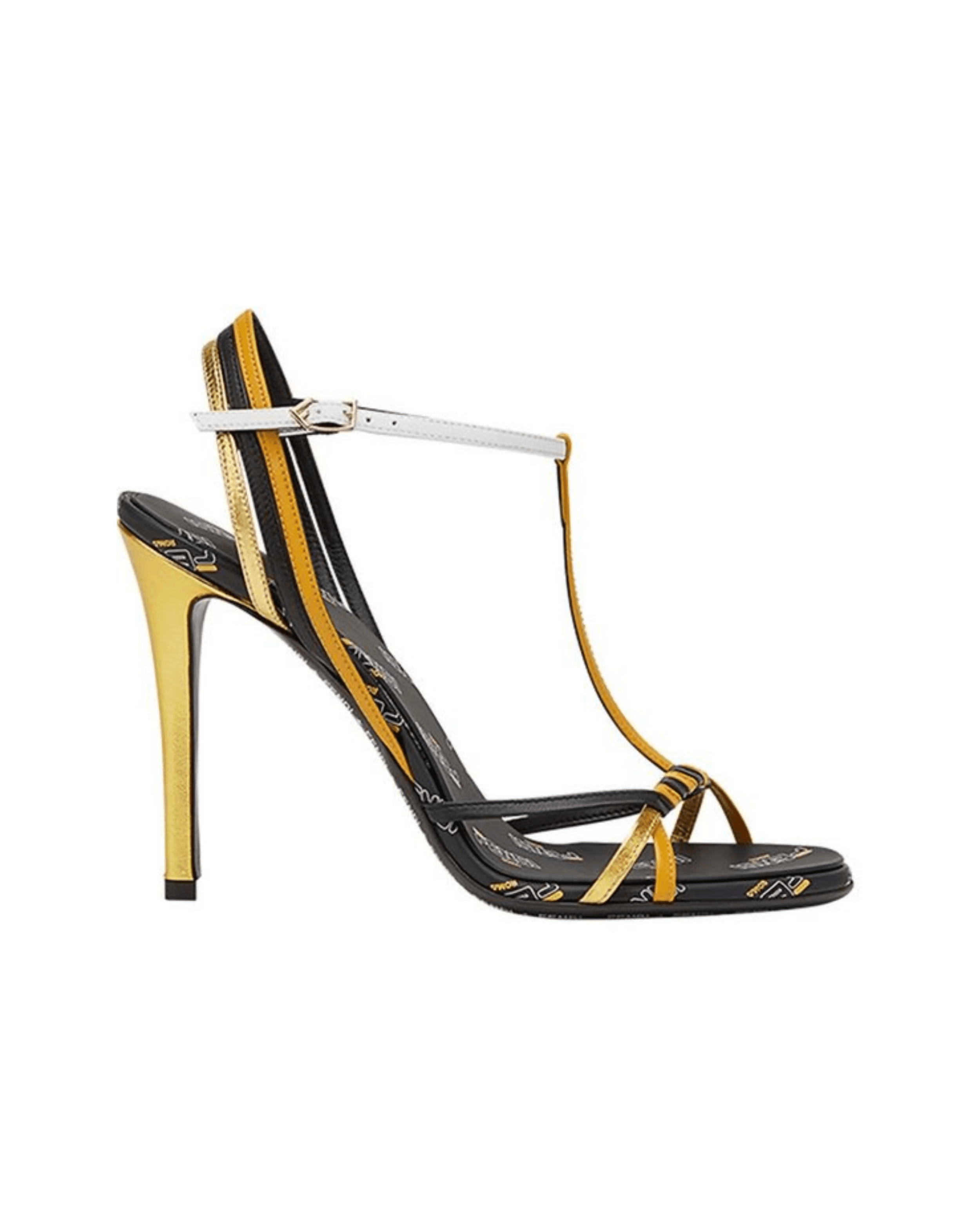 Fila Yellow Black White Leather Women’s Strappy Heels - Endless - UAE Rental and Resale for Women's Fashion