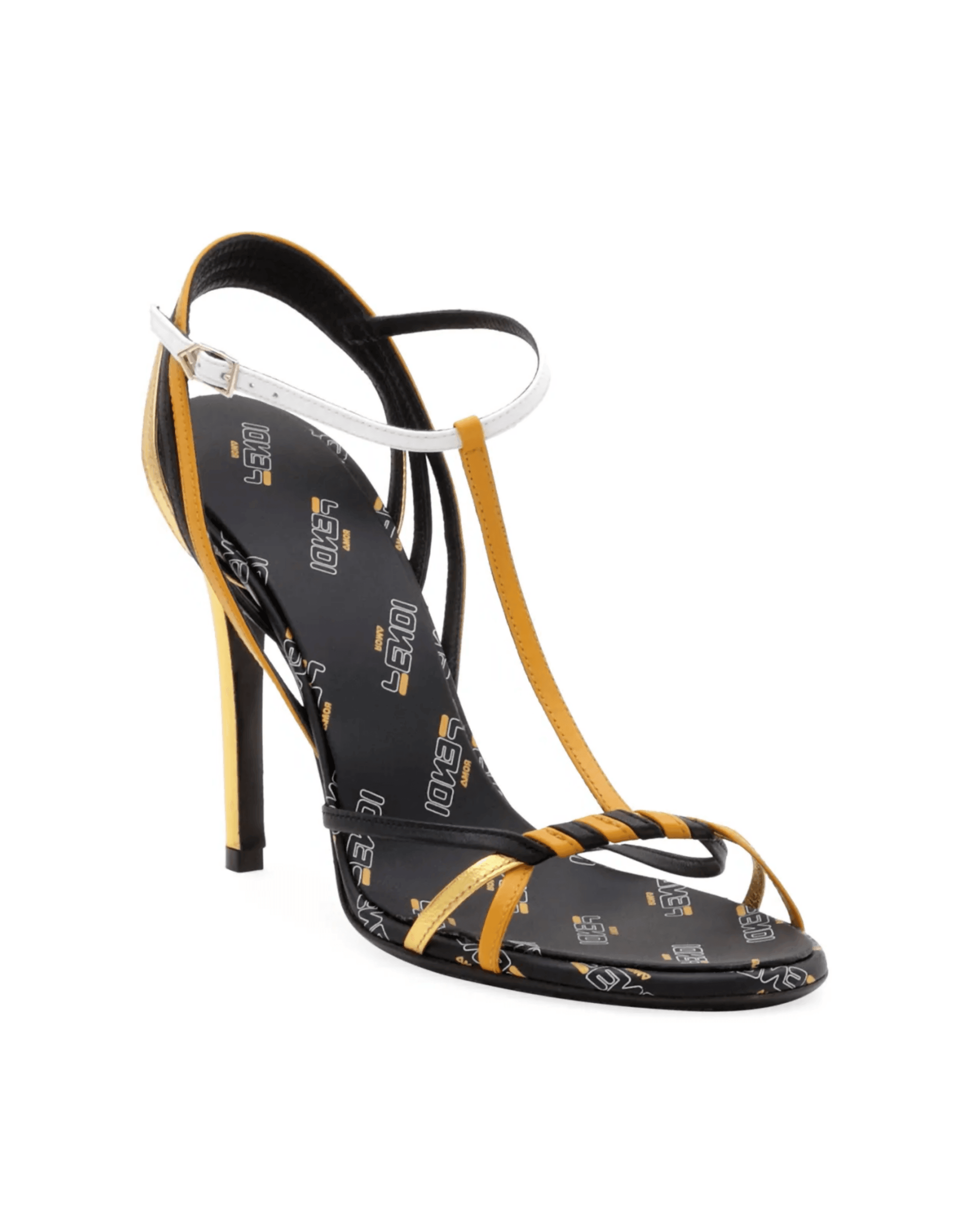 Fila Yellow Black White Leather Women’s Strappy Heels - Endless - UAE Rental and Resale for Women's Fashion