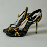 Fila Yellow Black White Leather Women’s Strappy Heels - Endless - UAE Rental and Resale for Women's Fashion