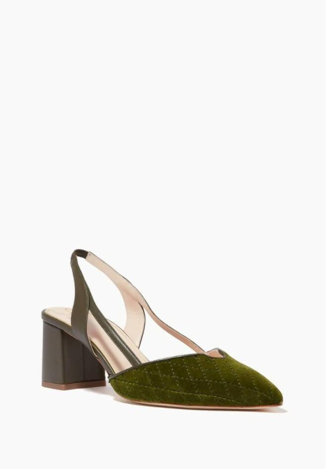 Fionda Green Velvet Slingback Sandals - Endless - UAE Rental and Resale for Women's Fashion