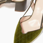 Fionda Green Velvet Slingback Sandals - Endless - UAE Rental and Resale for Women's Fashion