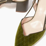 Fionda Green Velvet Slingback Sandals - Endless - UAE Rental and Resale for Women's Fashion