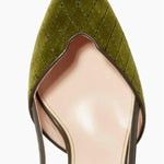 Fionda Green Velvet Slingback Sandals - Endless - UAE Rental and Resale for Women's Fashion