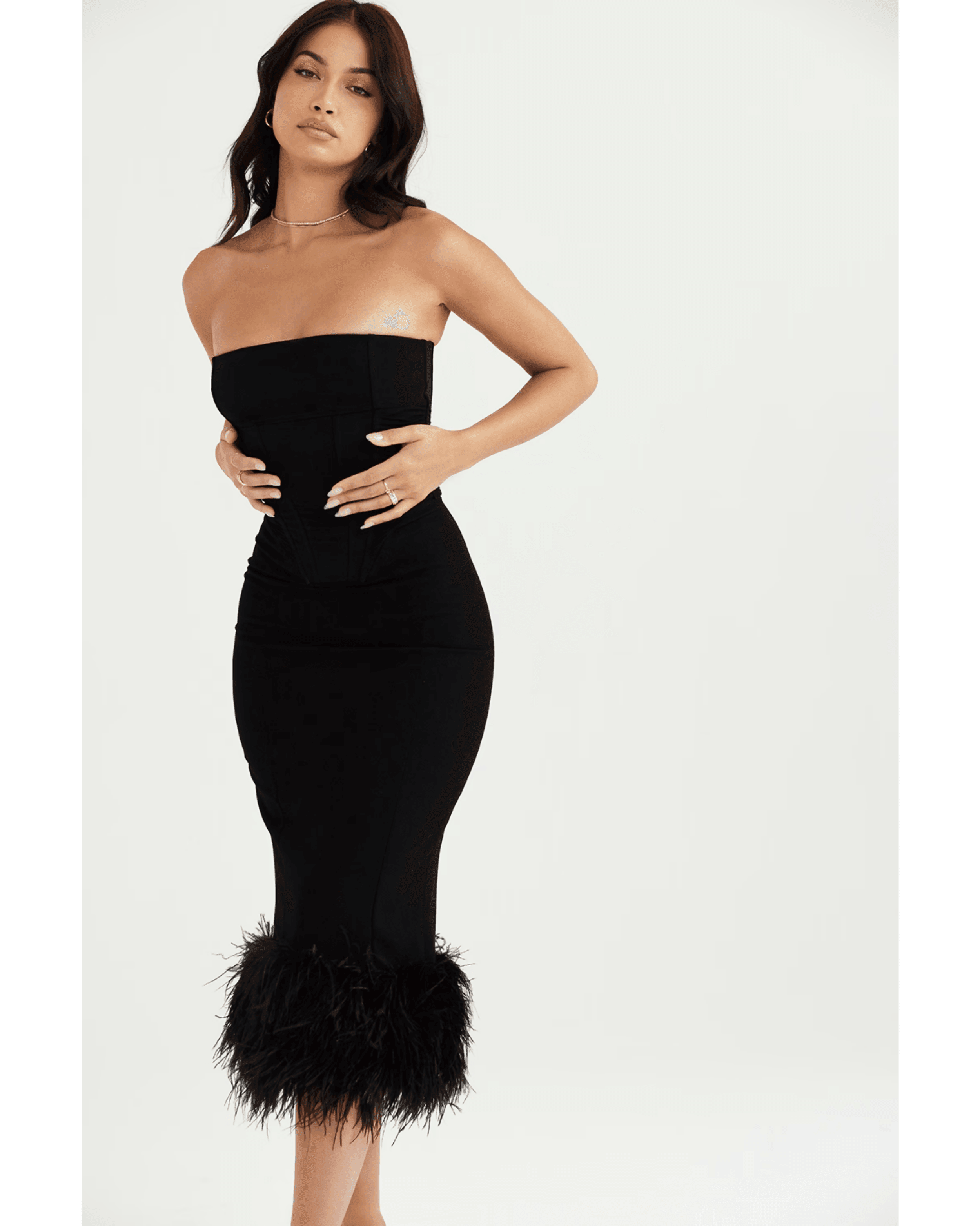 Fionula Black Strapless Corset Dress - Endless - UAE Rental and Resale for Women's Fashion