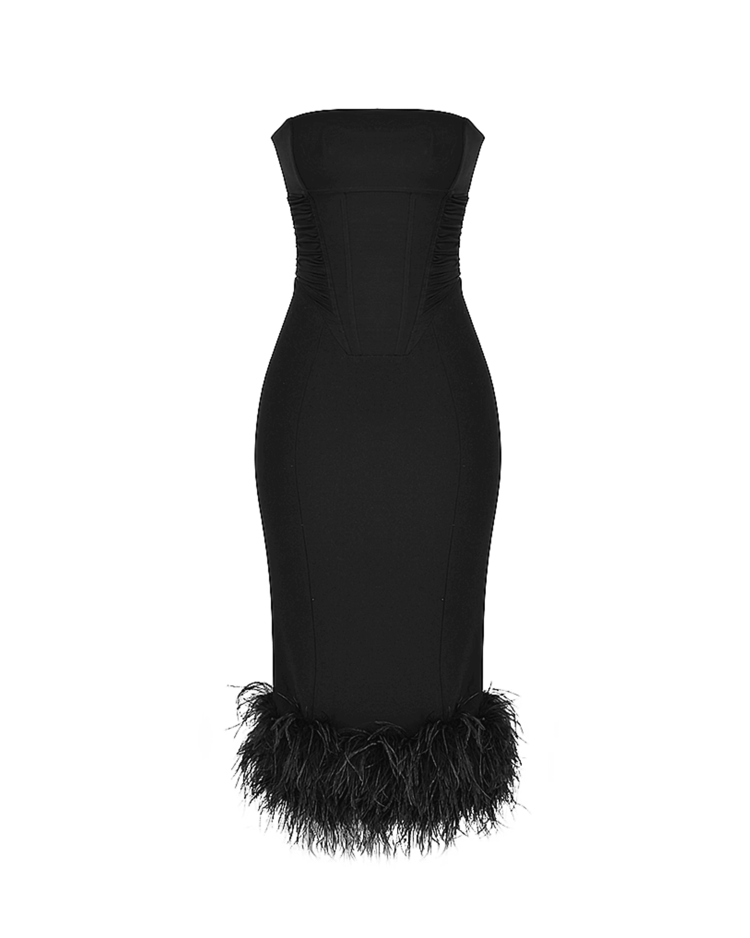 Fionula Black Strapless Corset Dress - Endless - UAE Rental and Resale for Women's Fashion