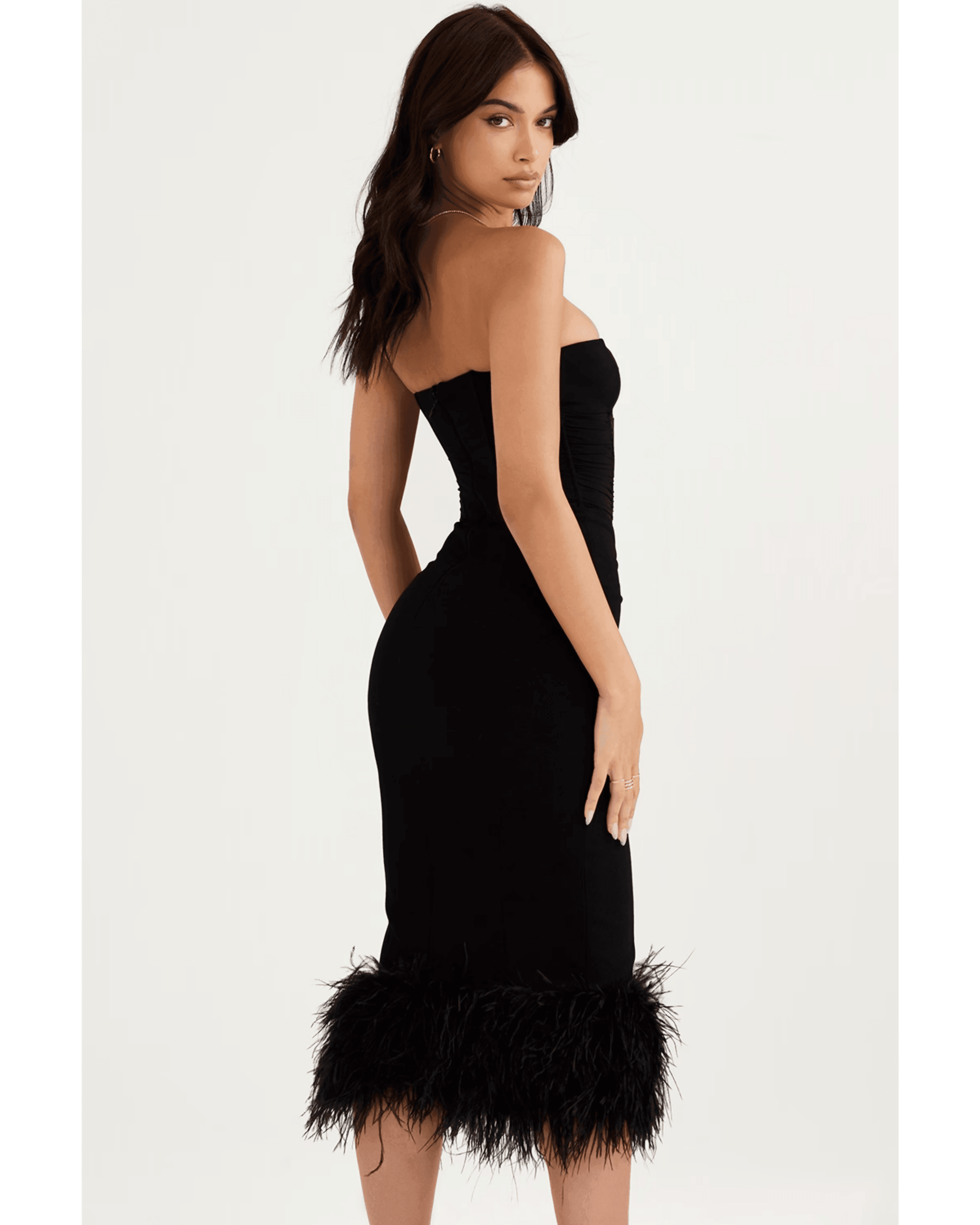 Fionula Black Strapless Corset Dress - Endless - UAE Rental and Resale for Women's Fashion