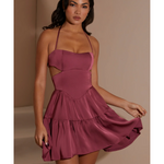 Fleur Halter Neck Cut Out Mini Dress - Endless - UAE Rental and Resale for Women's Fashion