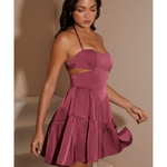 Fleur Halter Neck Cut Out Mini Dress - Endless - UAE Rental and Resale for Women's Fashion
