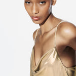 Foil Mini Dress with Rhinestone Straps - Endless - UAE Rental and Resale for Women's Fashion