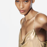Foil Mini Dress with Rhinestone Straps - Endless - UAE Rental and Resale for Women's Fashion